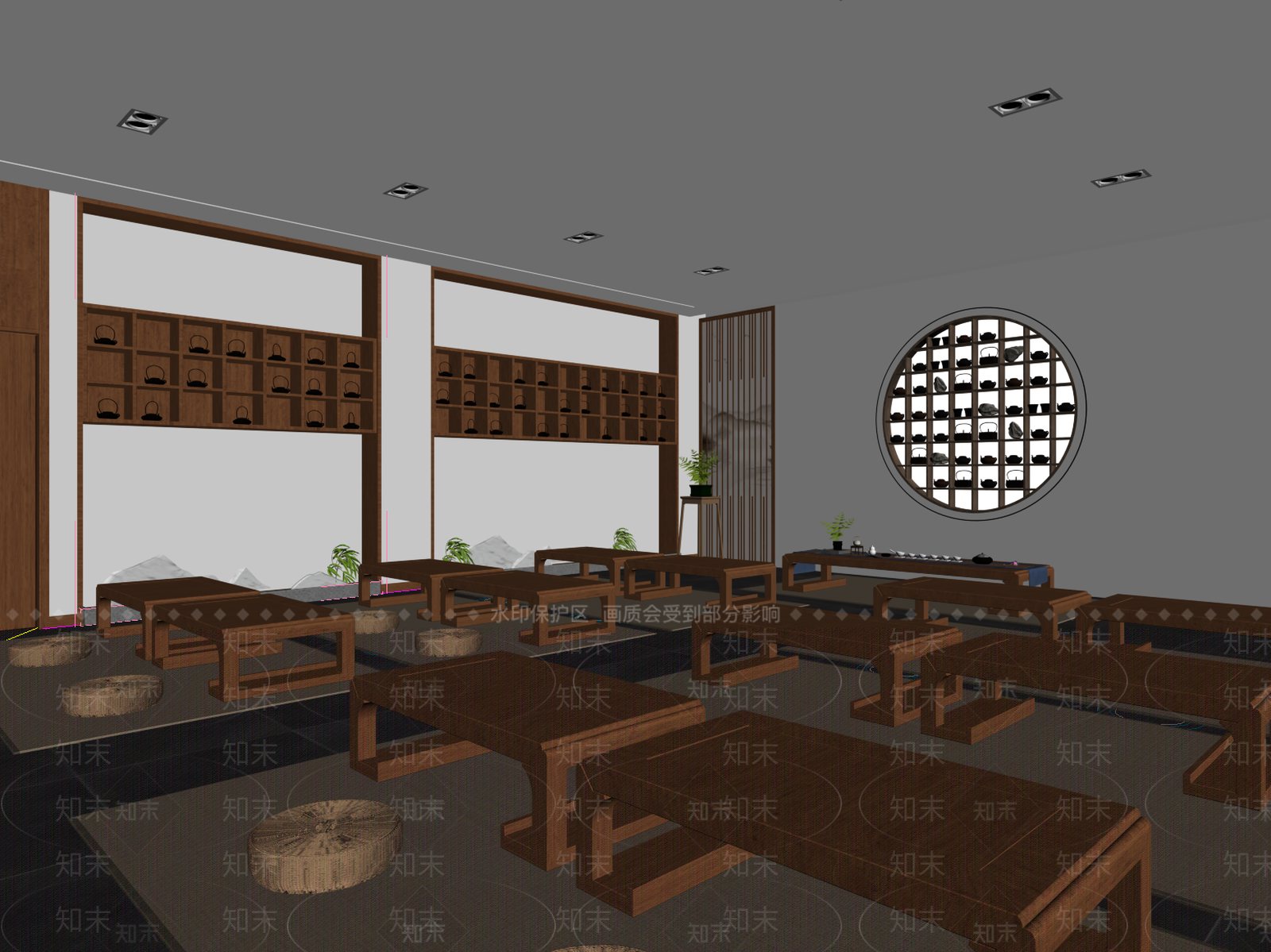 新中式教室SU模型下载【ID:1184020848】