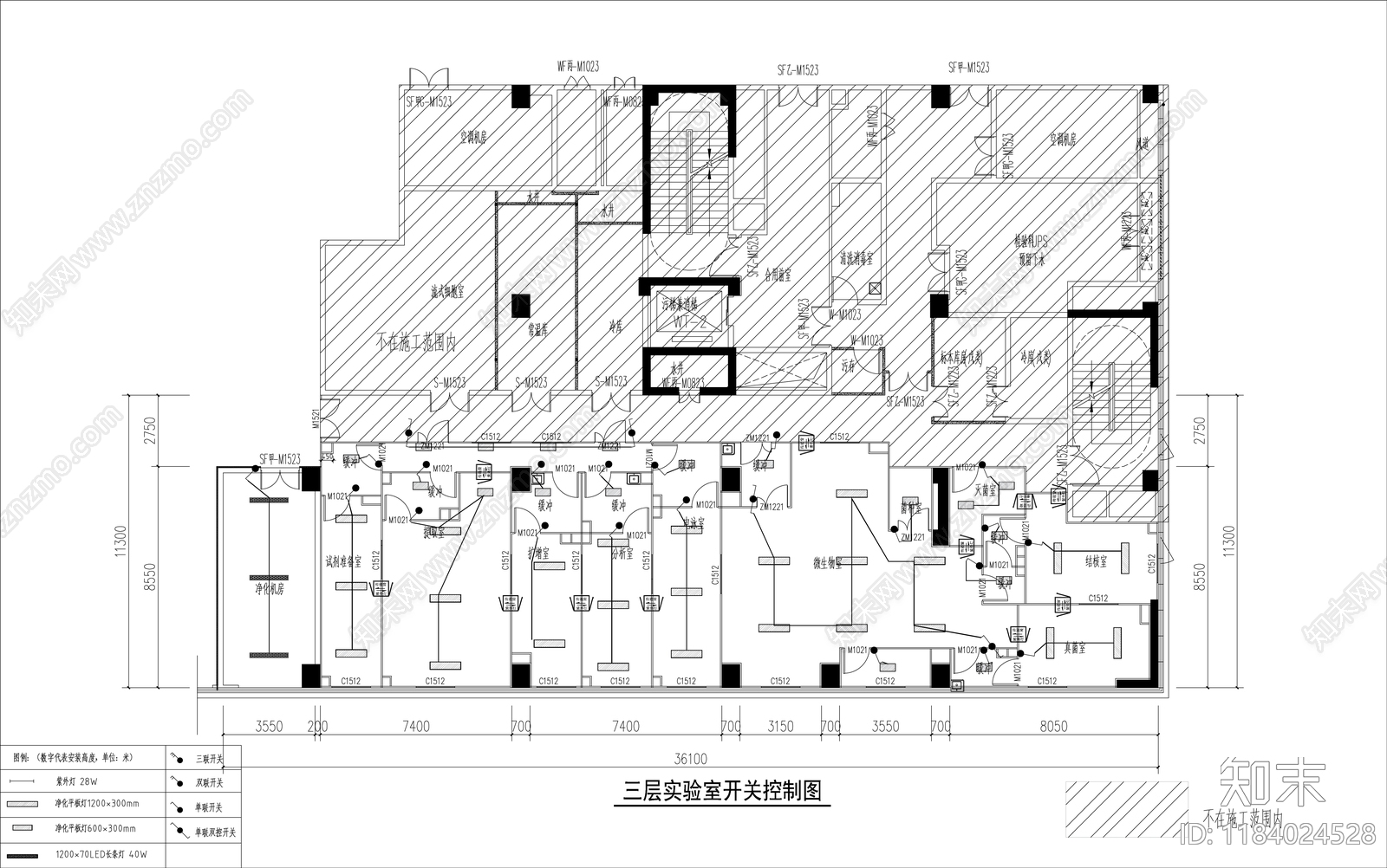 现代实验室cad施工图下载【ID:1184024528】