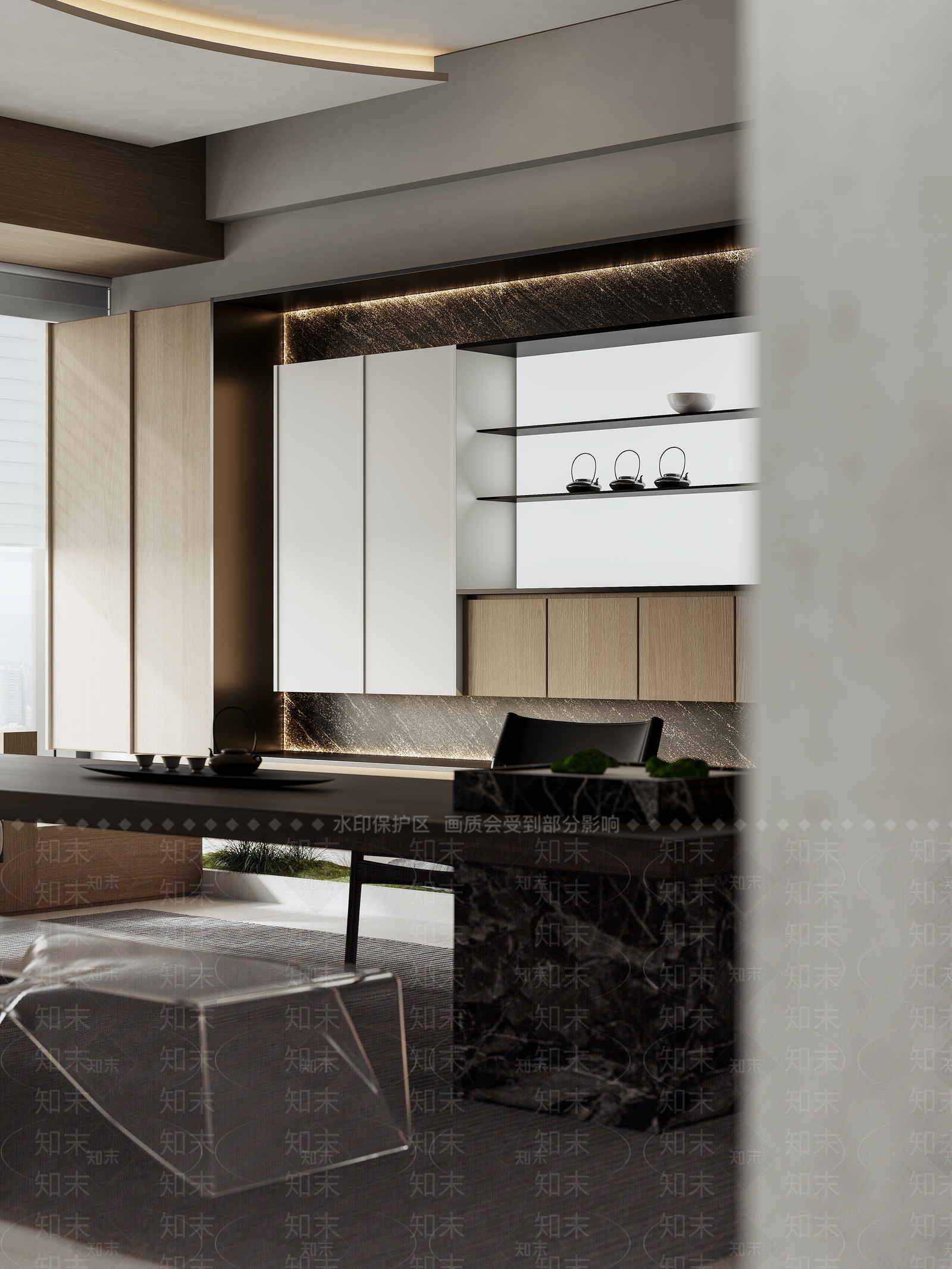 新中式现代茶室3D模型下载【ID:1184026063】
