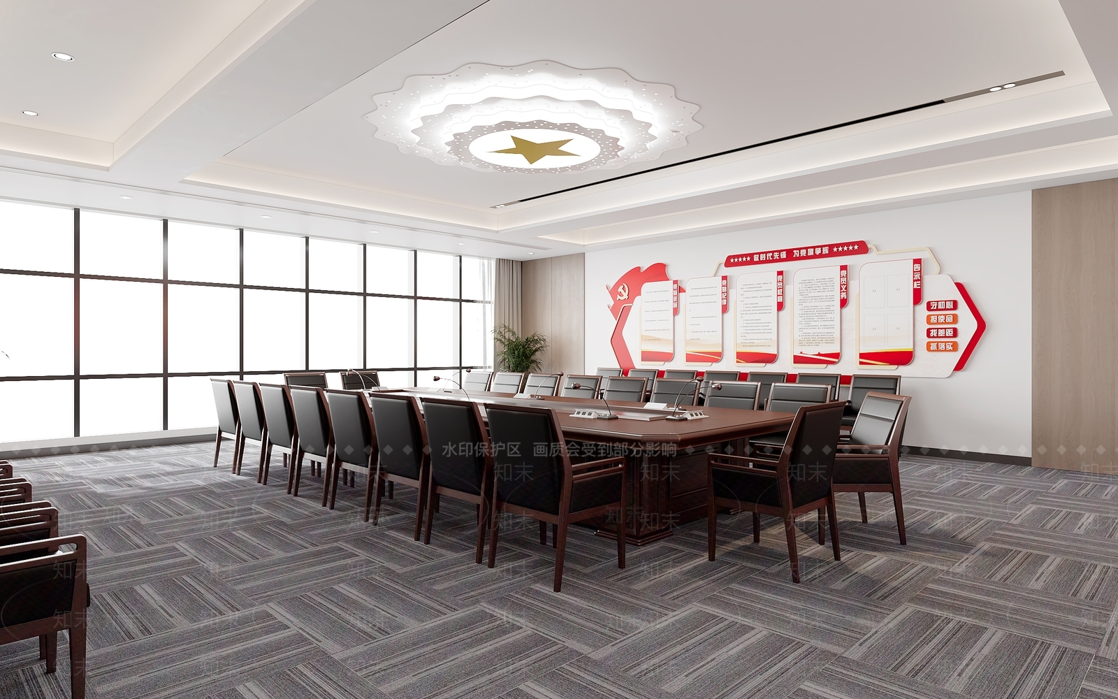 中式会议室3D模型下载【ID:1184030258】