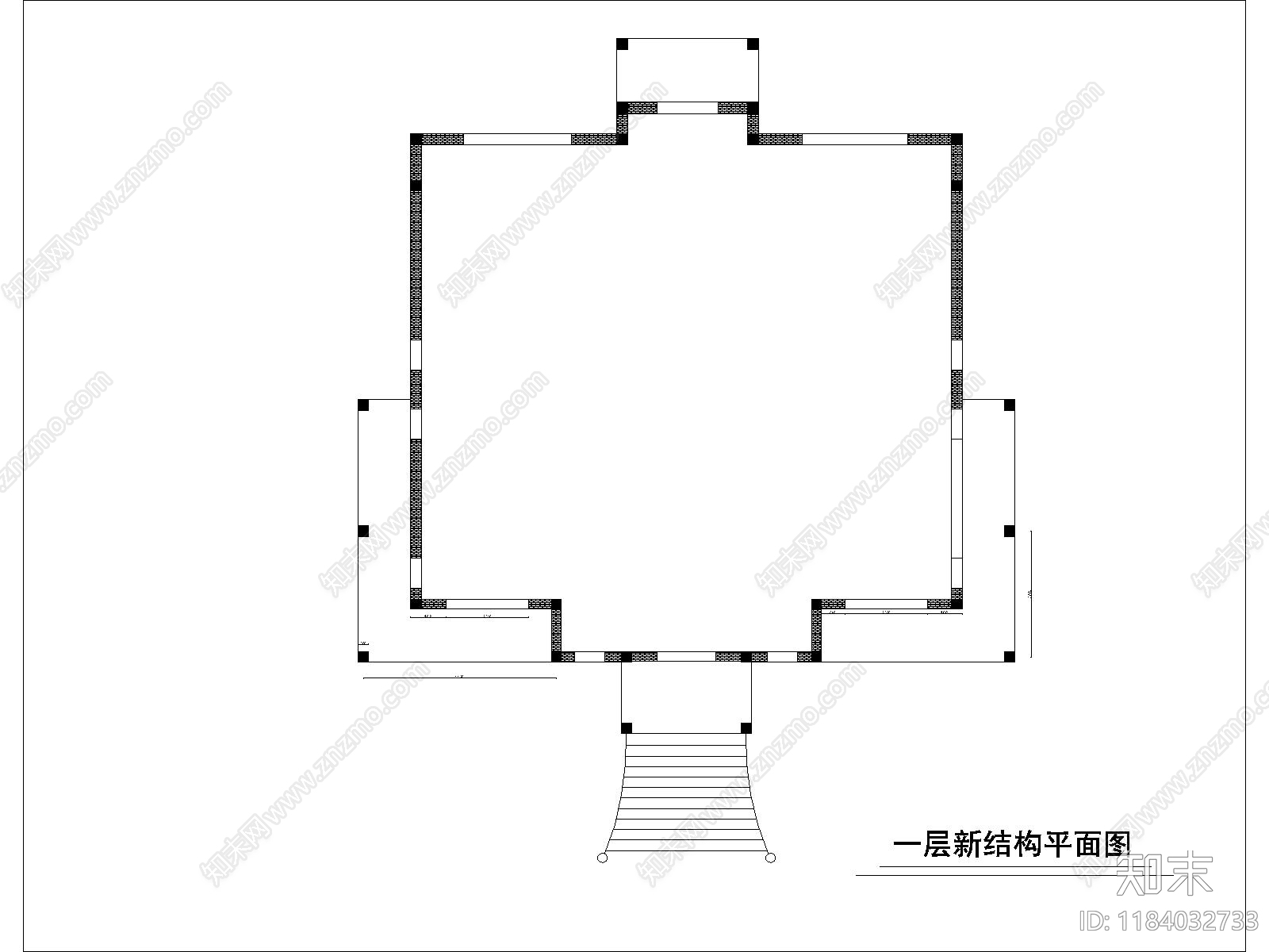 欧式别墅建筑cad施工图下载【ID:1184032733】