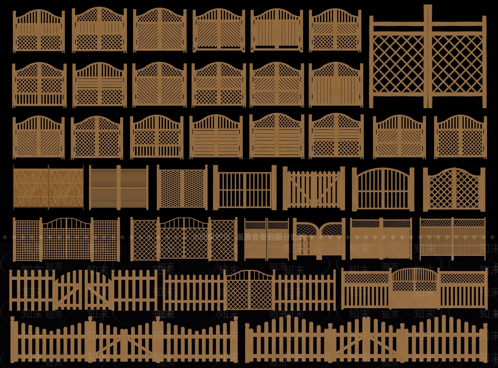 中式栅栏门SU模型下载【ID:1184033542】