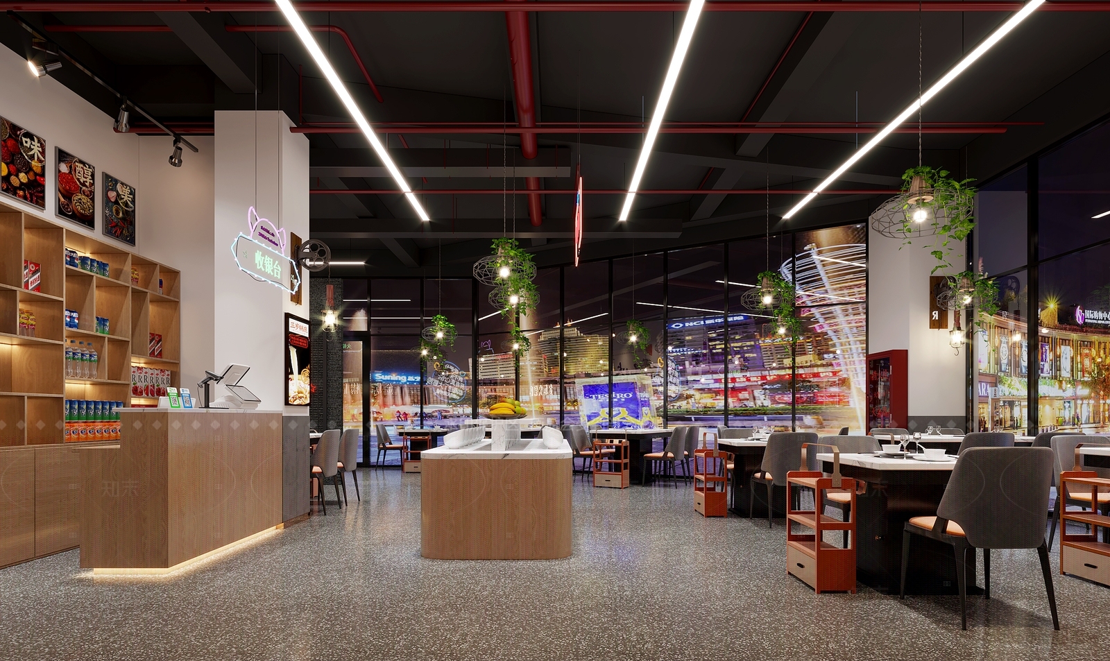 新中式火锅店3D模型下载【ID:1214995028】