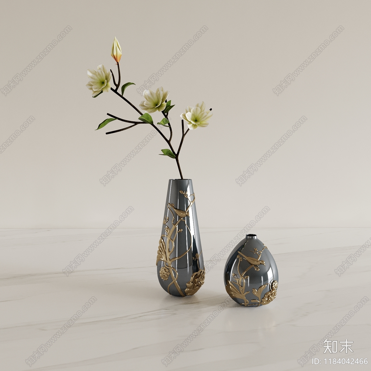 现代新中式花瓶3D模型下载【ID:1184042466】