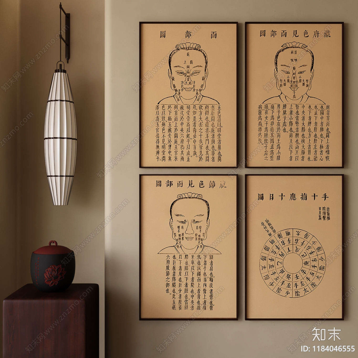 新中式挂画SU模型下载【ID:1184046555】