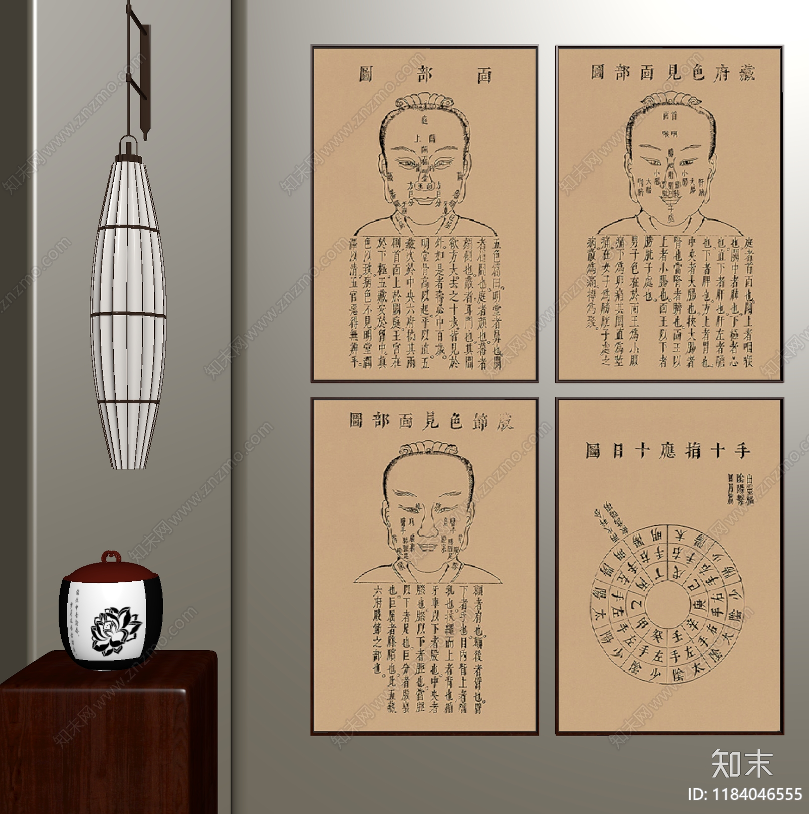 新中式挂画SU模型下载【ID:1184046555】