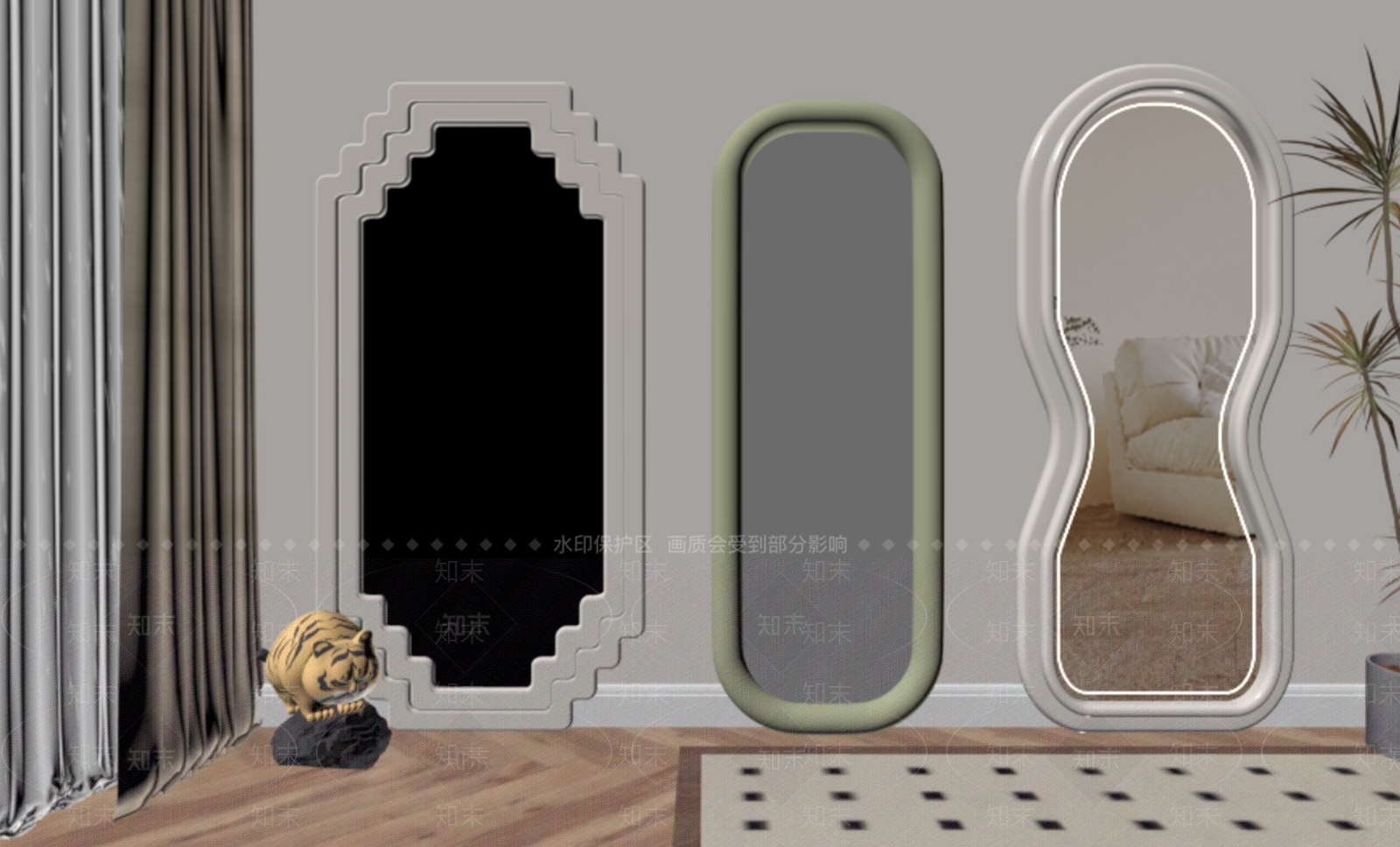 现代镜子SU模型下载【ID:1184048113】