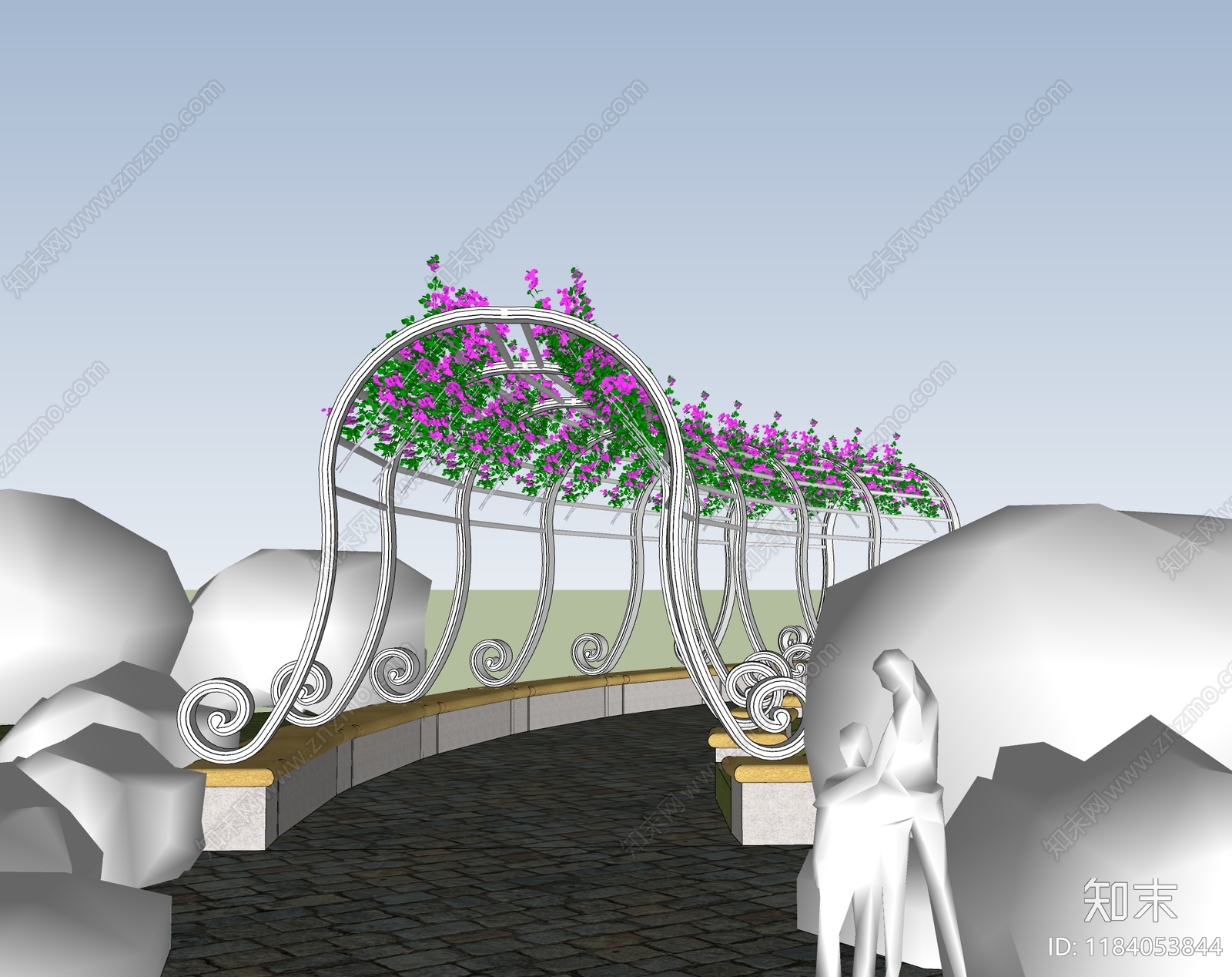 欧式北欧景观公园SU模型下载【ID:1184053844】