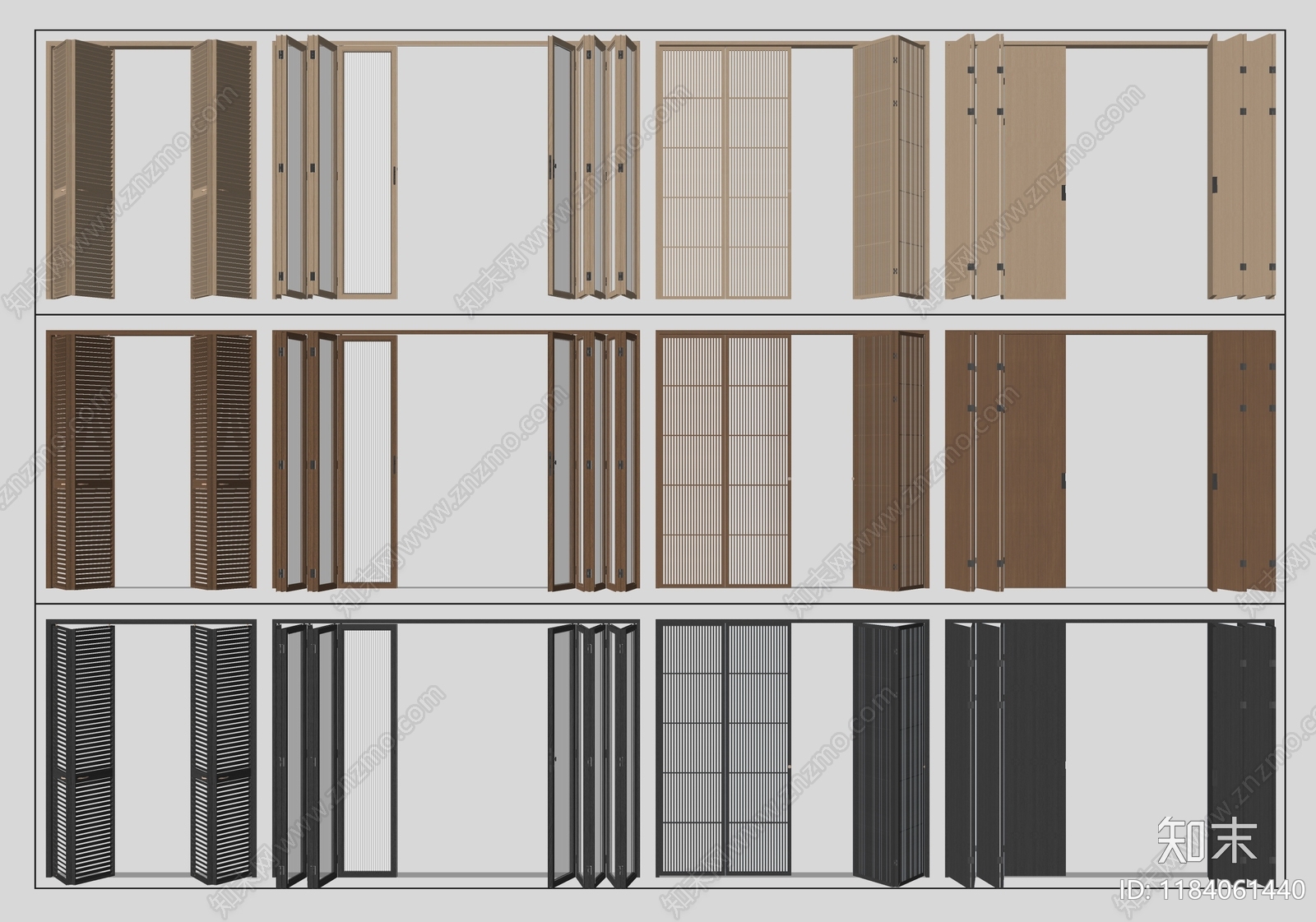 现代折叠门SU模型下载【ID:1184061440】