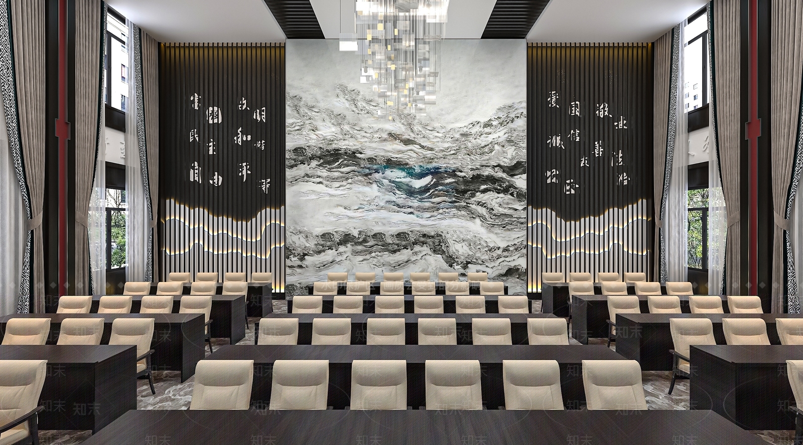 新中式现代会议室3D模型下载【ID:1184061880】