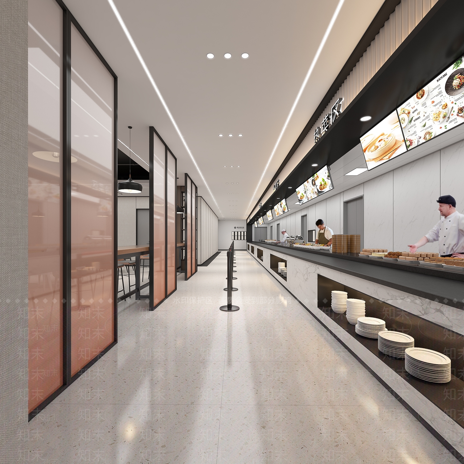 现代食堂3D模型下载【ID:1184062131】