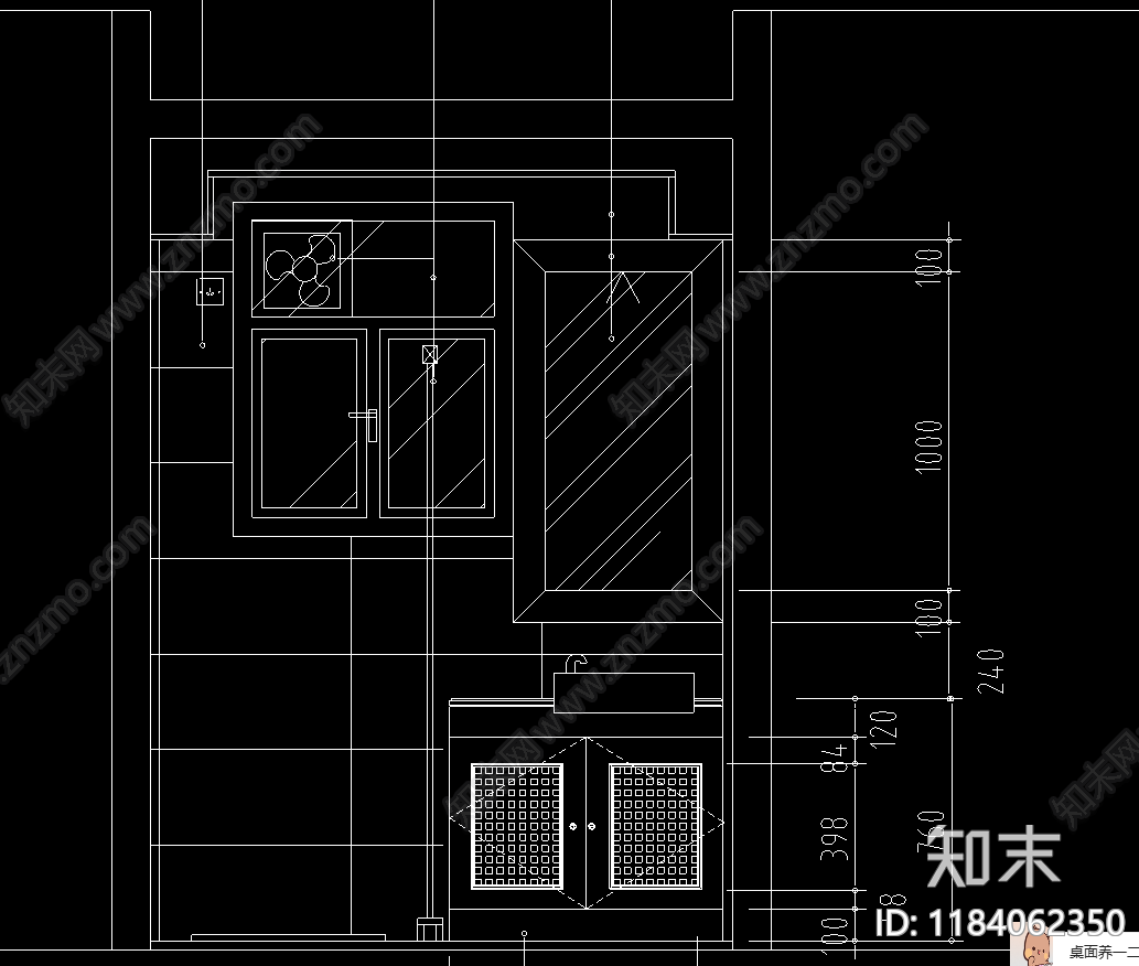 现代简约综合厨房卫浴设施施工图下载【ID:1184062350】