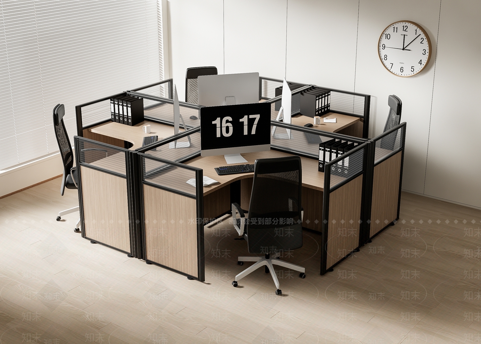 现代办公桌椅3D模型下载【ID:1184063106】