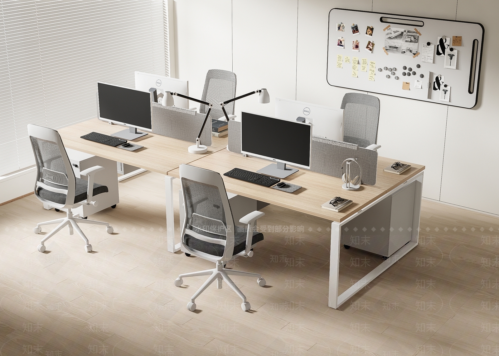 现代办公桌椅3D模型下载【ID:1184063496】