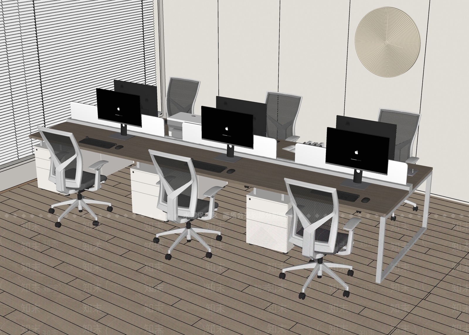 现代办公桌椅SU模型下载【ID:1184063929】