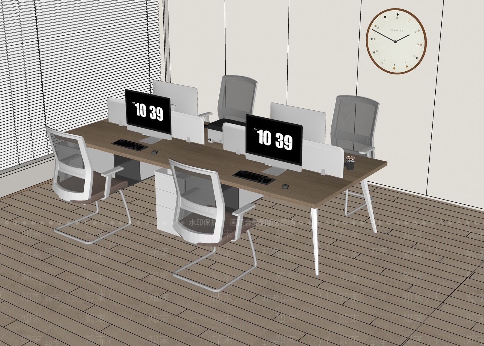 现代办公桌椅SU模型下载【ID:1184064153】