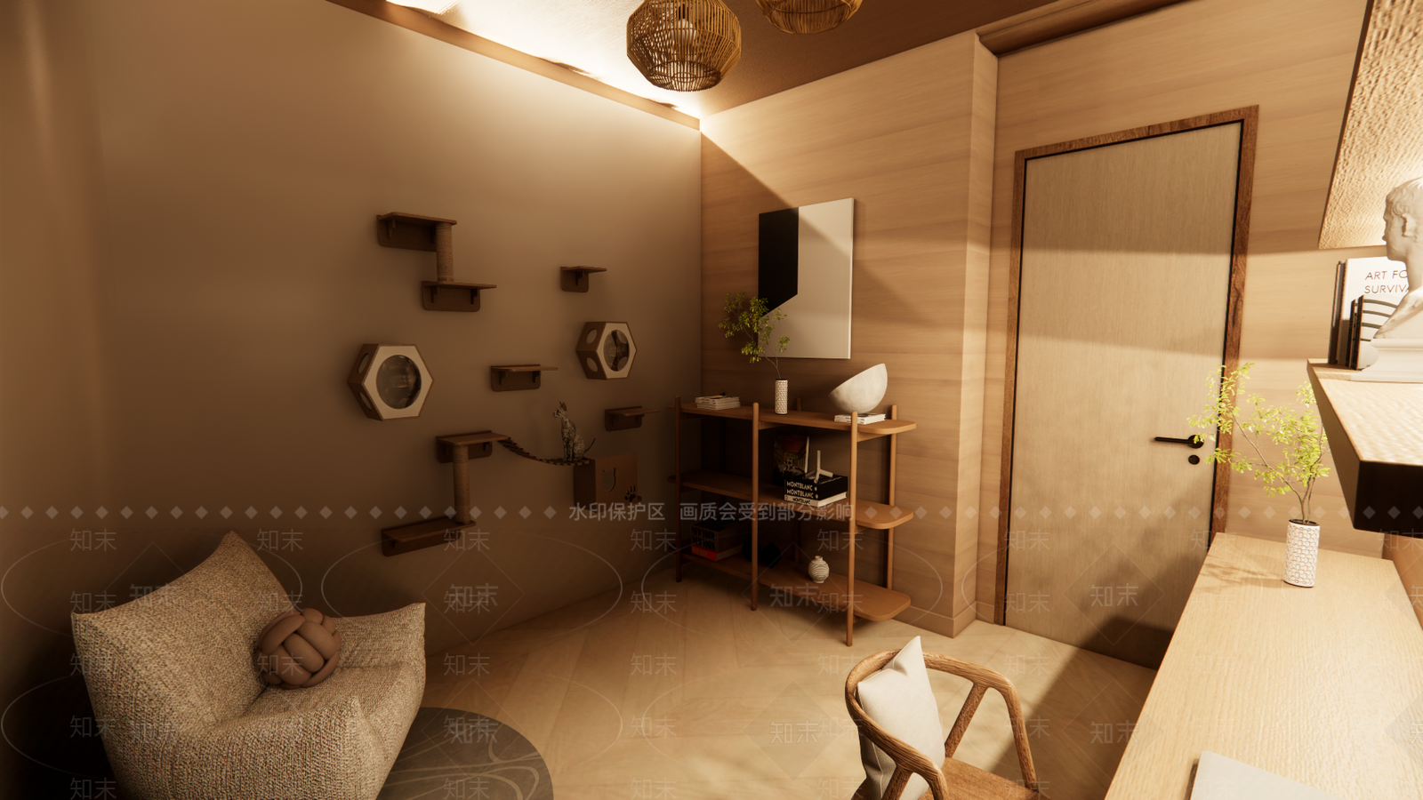 现代书房SU模型下载【ID:1184082739】
