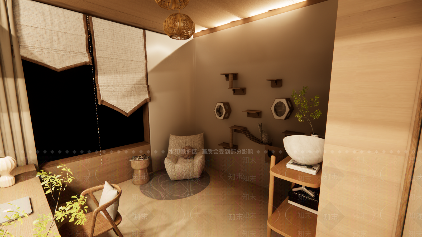 现代书房SU模型下载【ID:1184082739】