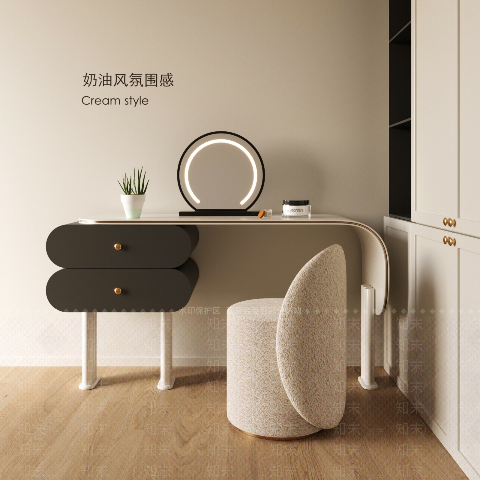 现代梳妆台SU模型下载【ID:1184091956】