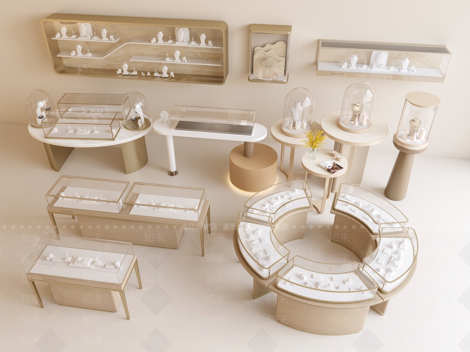 现代珠宝店SU模型下载【ID:1184094703】