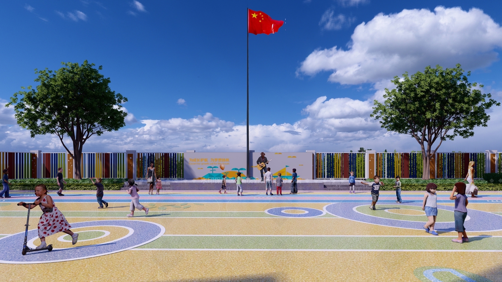 现代校园景观SU模型下载【ID:1184095034】