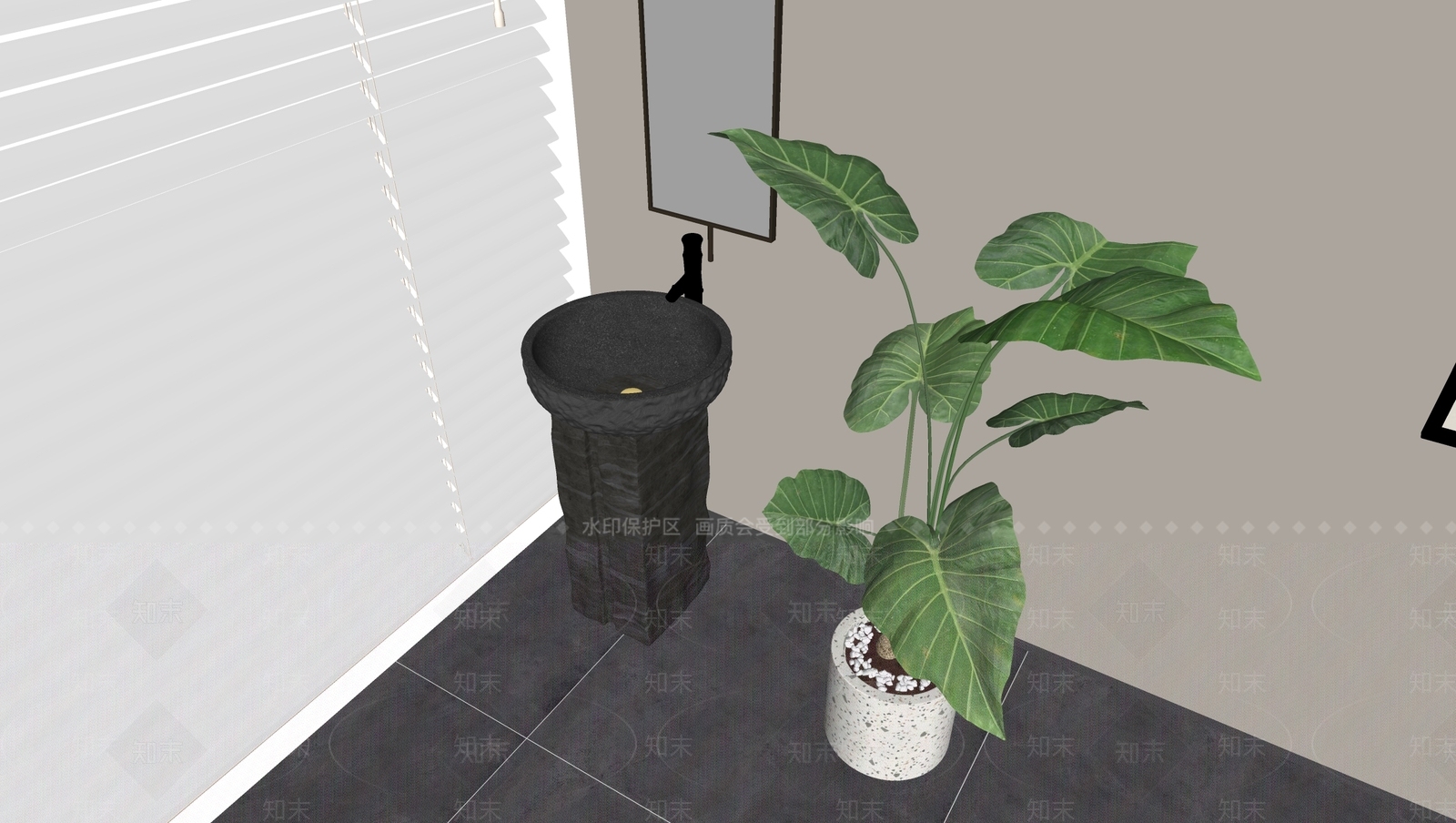 洗手台SU模型下载【ID:1184096904】