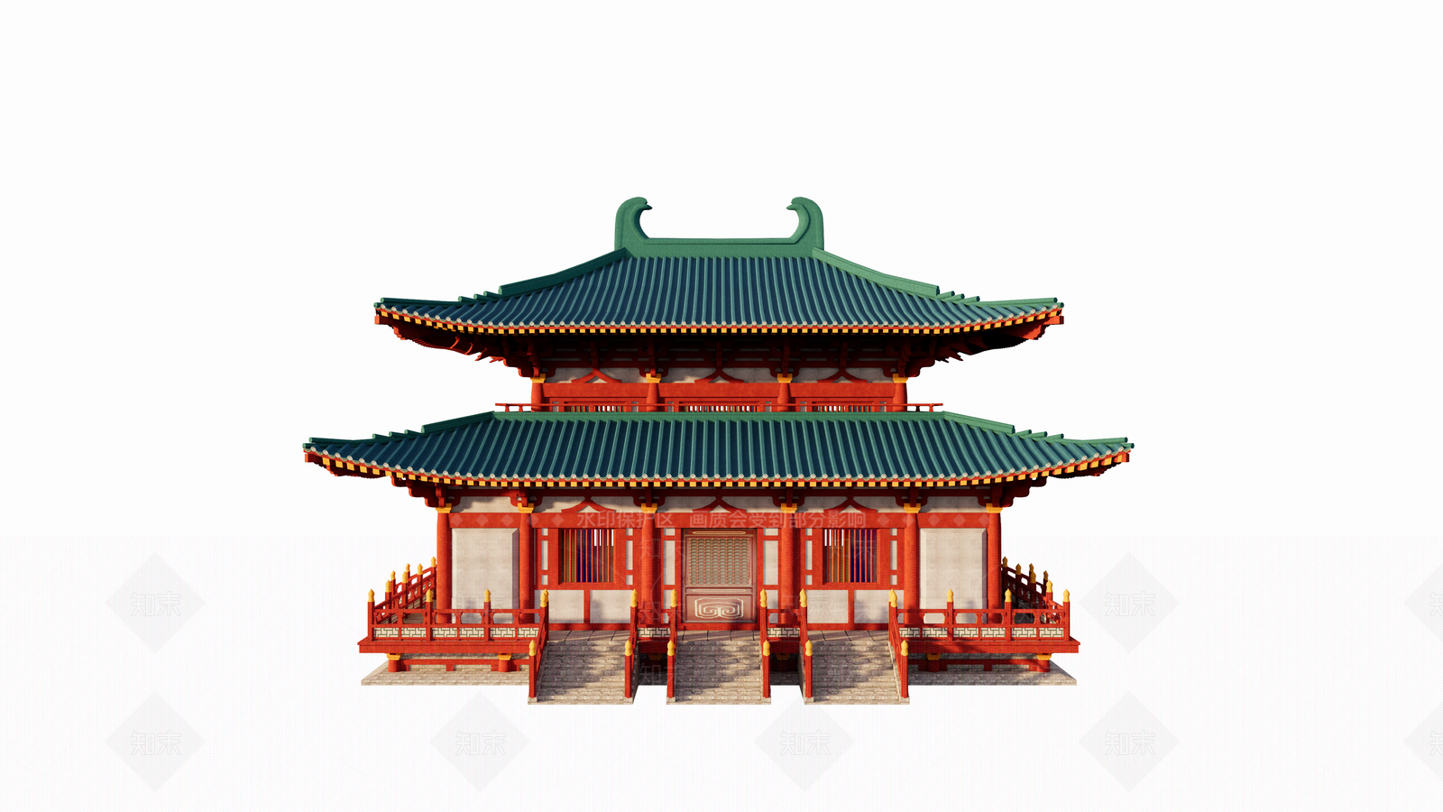 中式古建筑SU模型下载【ID:1184098698】