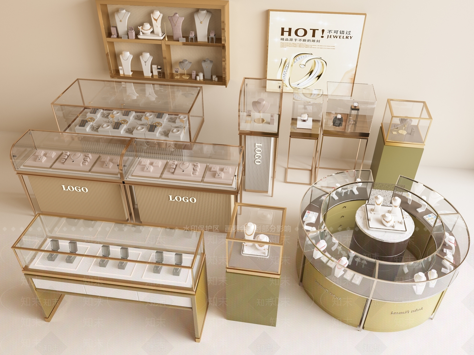 现代珠宝店SU模型下载【ID:1184098588】