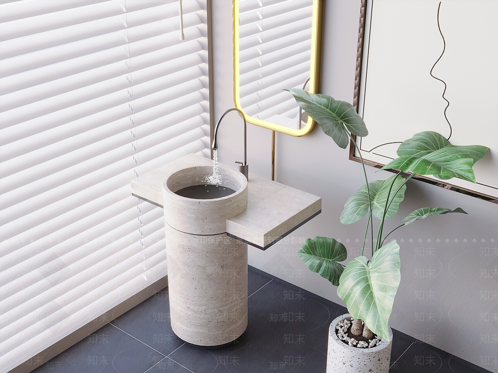 洗手台SU模型下载【ID:1184099075】