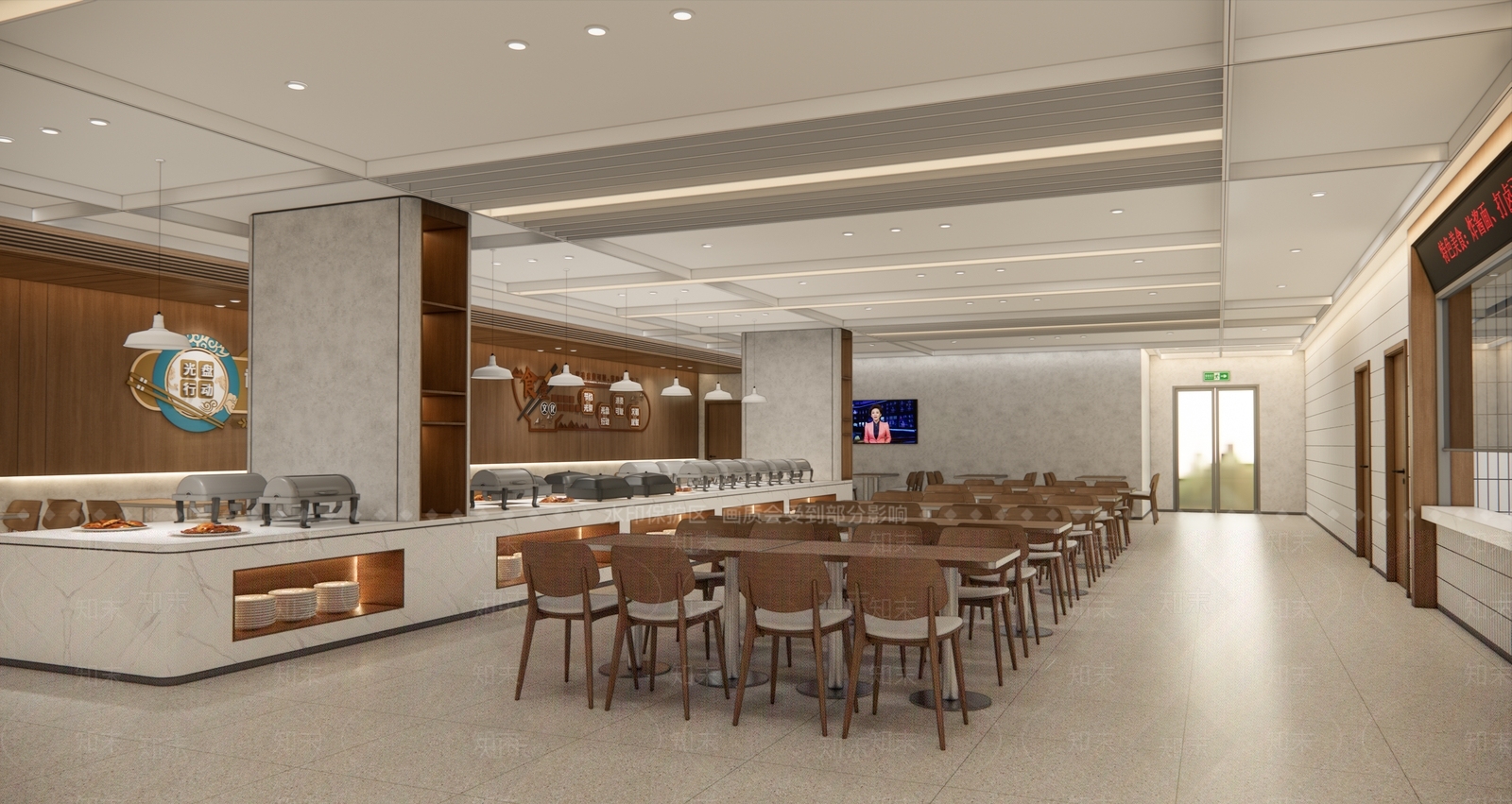 现代新中式自助餐厅SU模型下载【ID:1184575610】