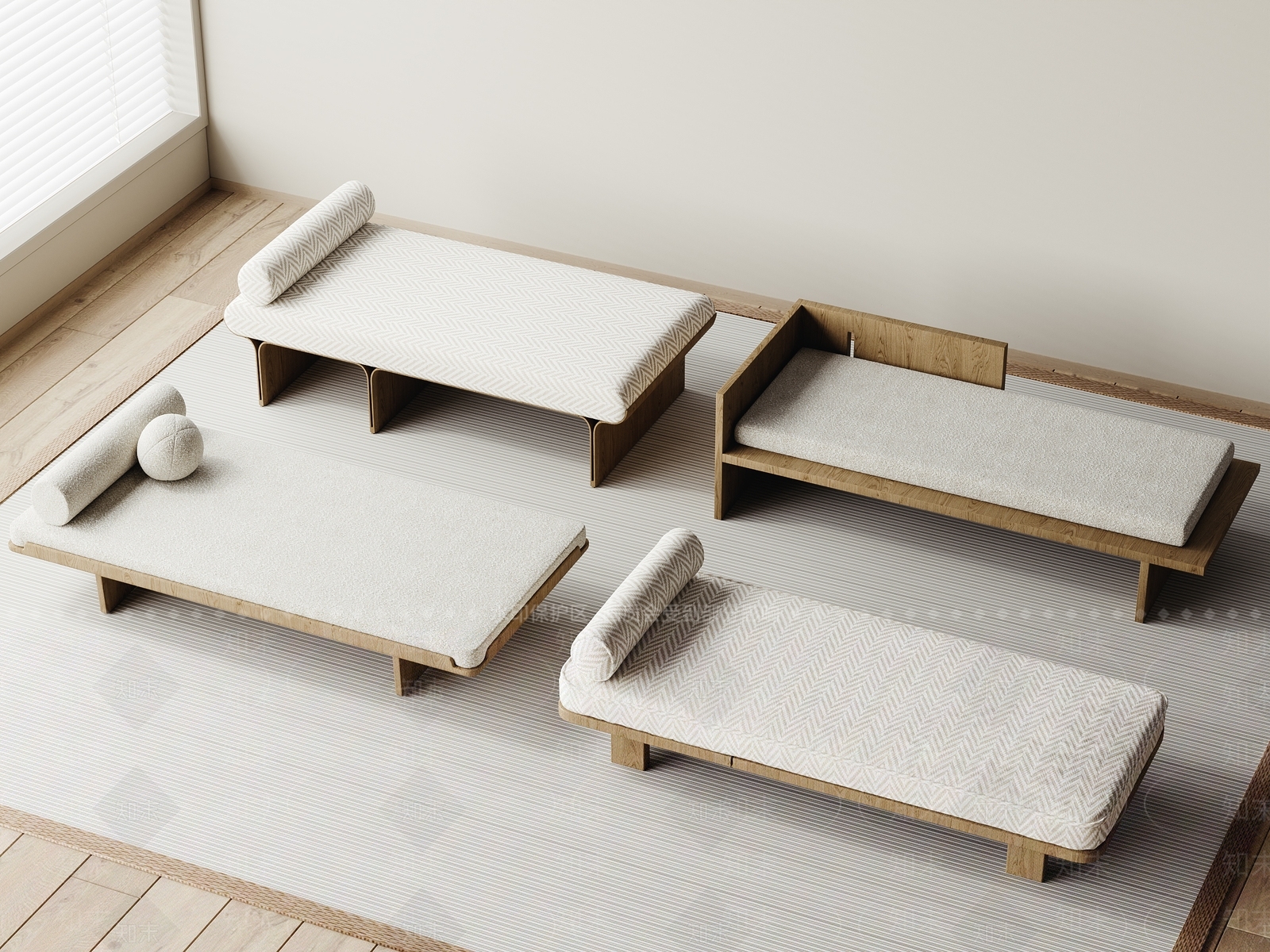 现代沙发凳3D模型下载【ID:1184105431】