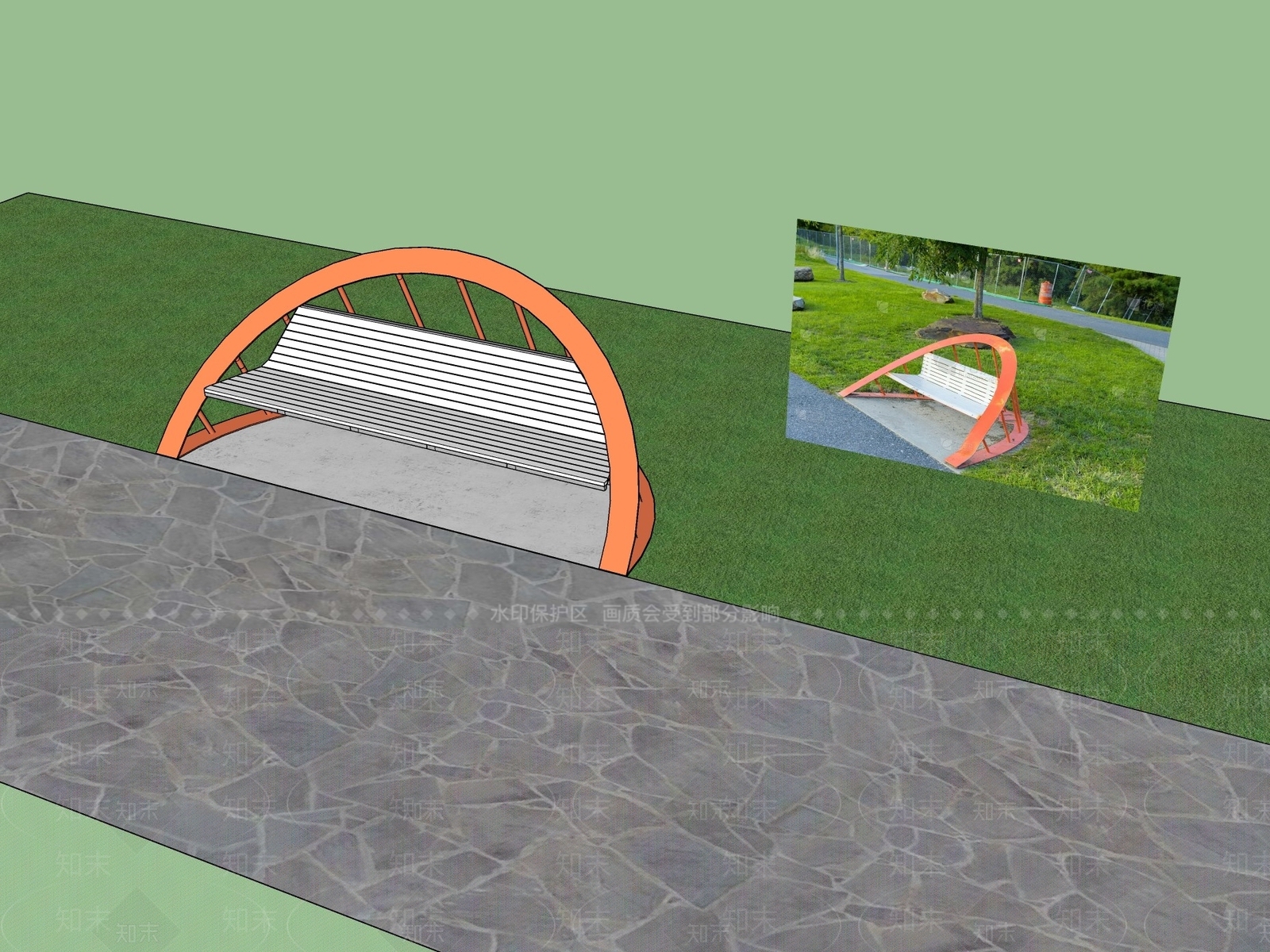 现代景观座椅SU模型下载【ID:1184106735】