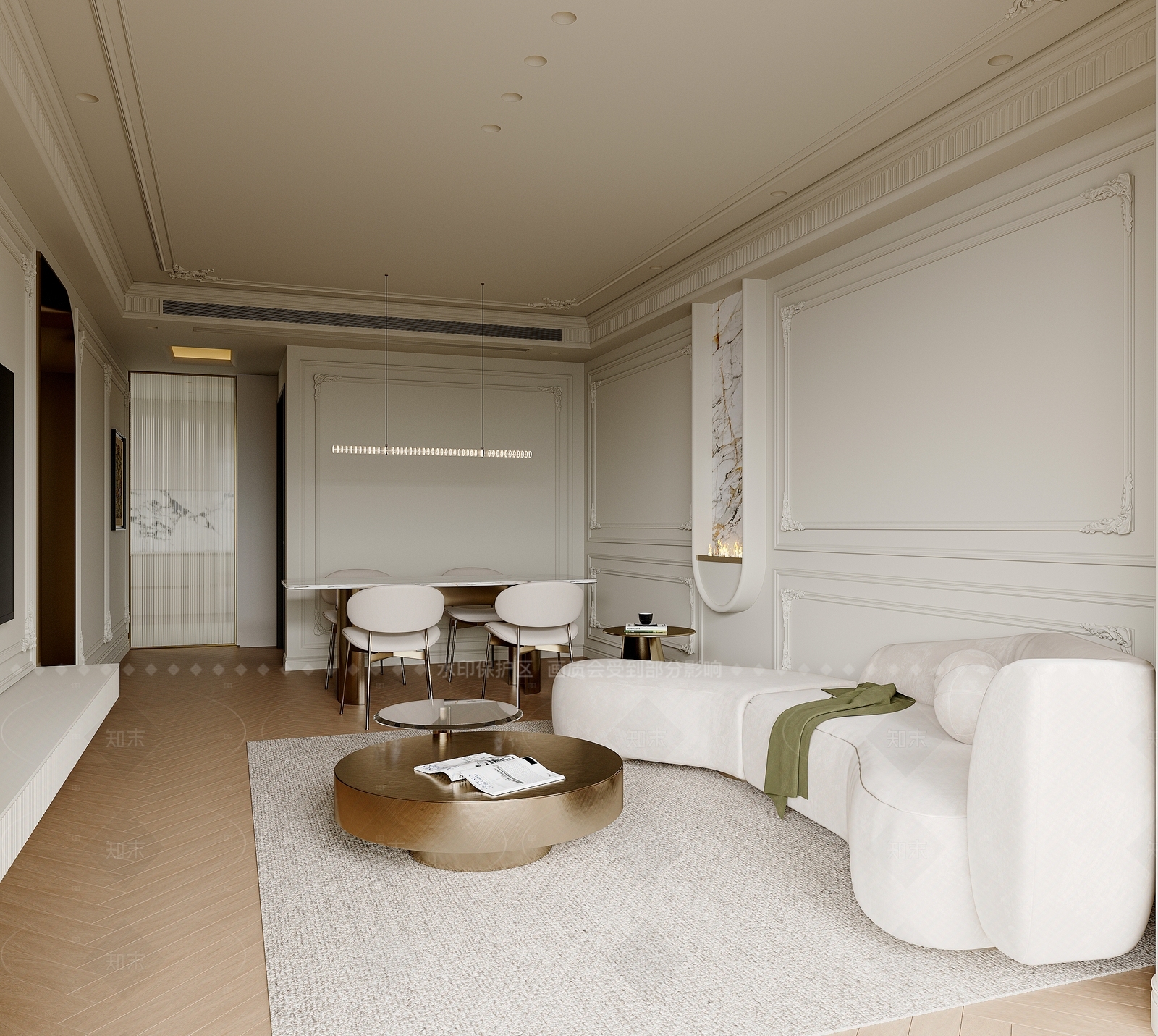 法式家居餐厅3D模型下载【ID:1214995676】