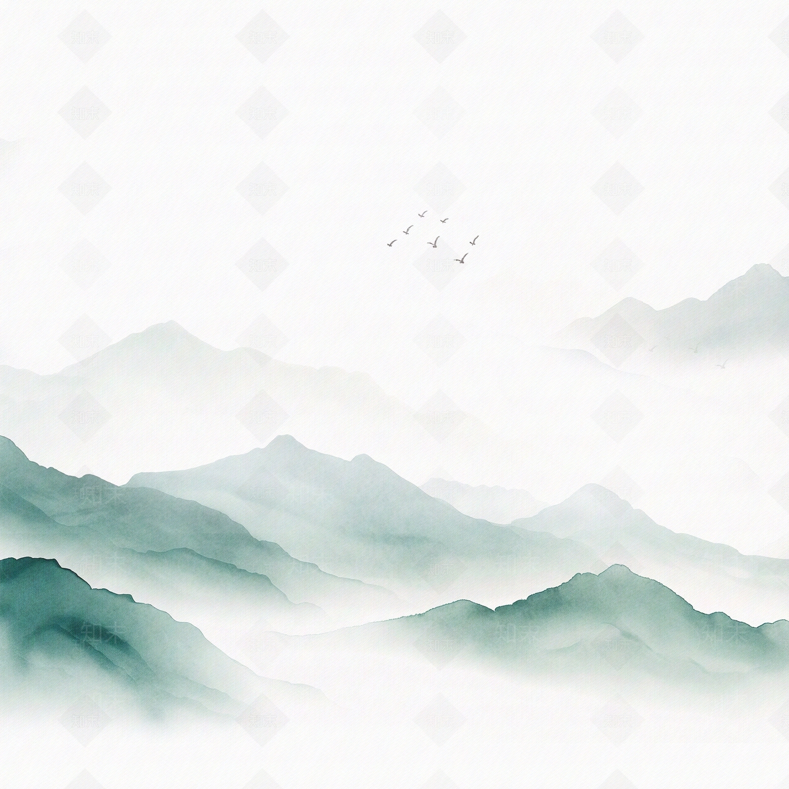 新中式风景贴图下载【ID:1184108757】