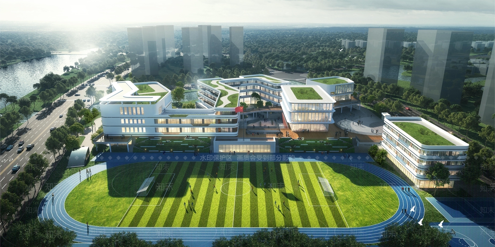 现代学校建筑SU模型下载【ID:1184244451】