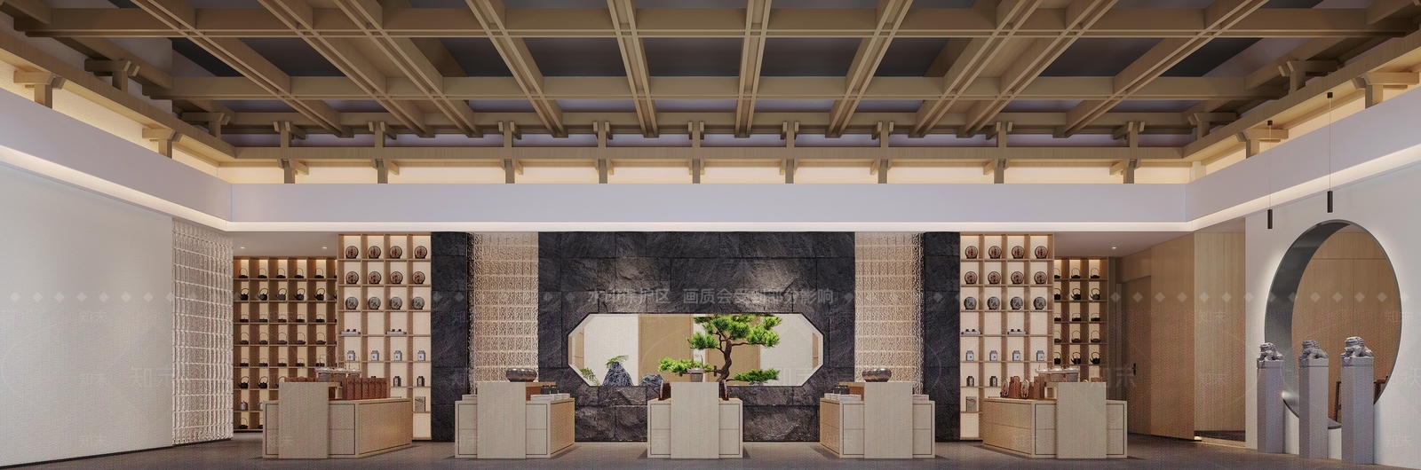 新中式茶叶店3D模型下载【ID:1184116853】