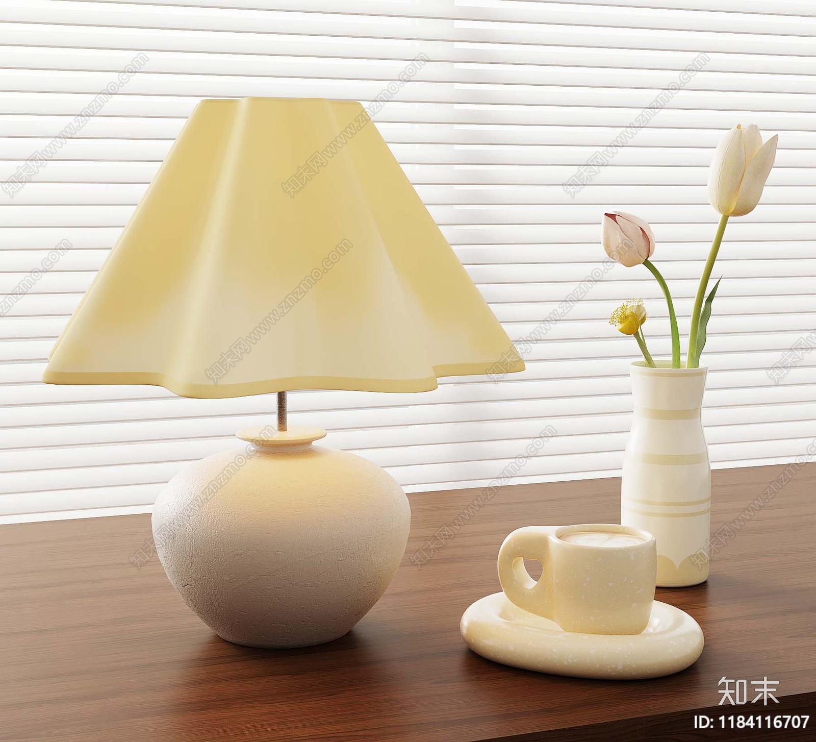 现代奶油台灯3D模型下载【ID:1184116707】