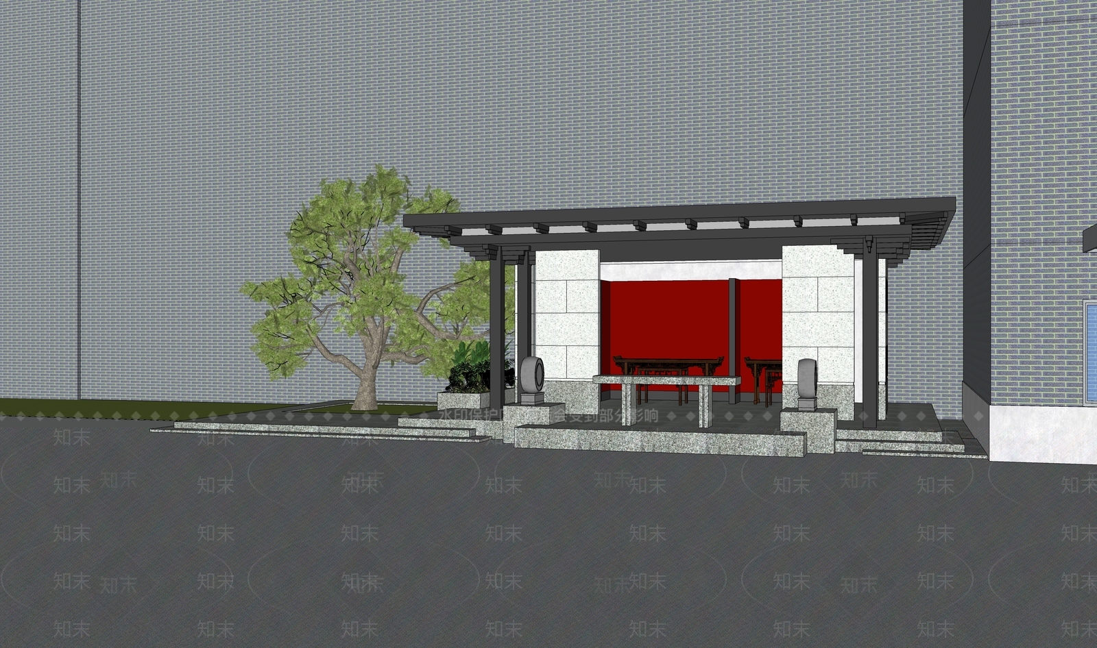 中式新中式古建筑SU模型下载【ID:1184121646】