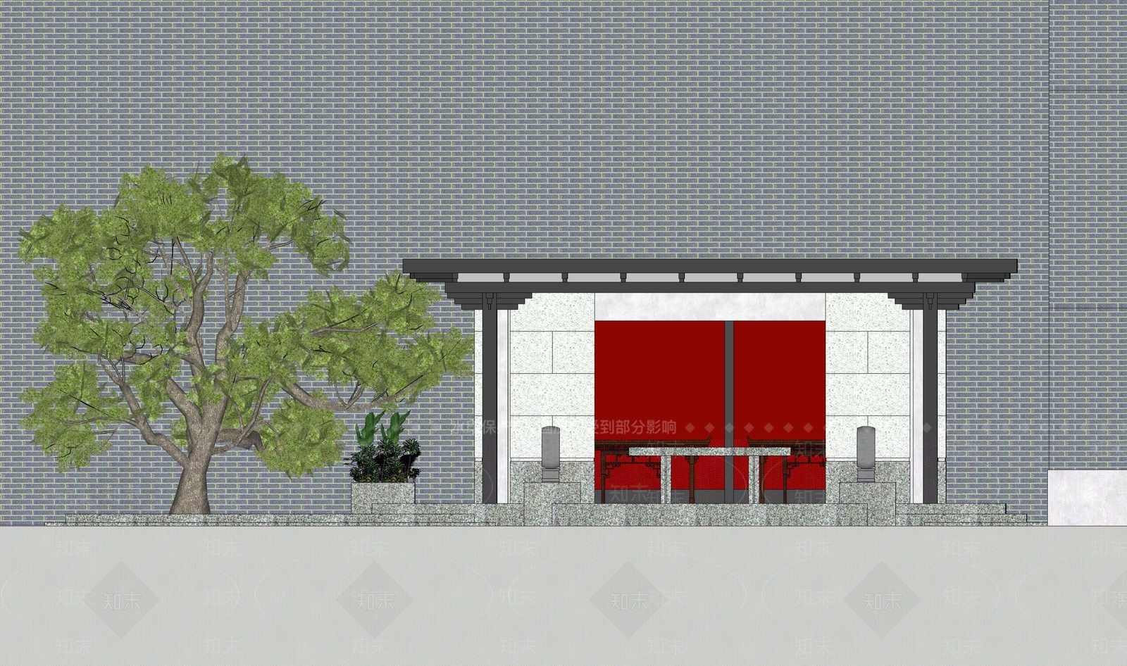 中式新中式古建筑SU模型下载【ID:1184121646】