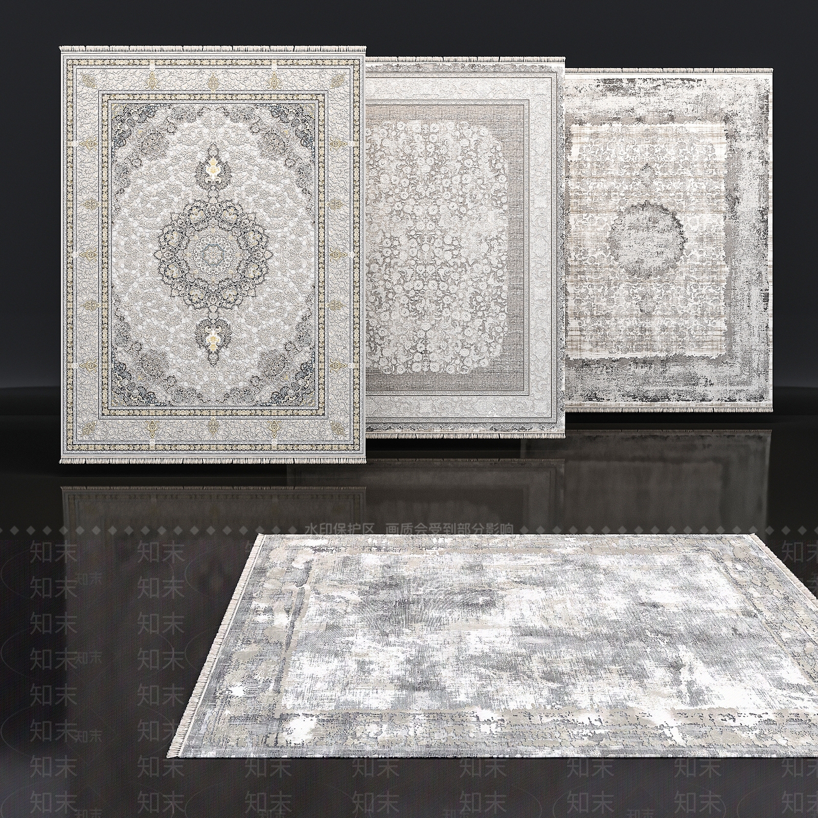 美式欧式地毯SU模型下载【ID:1184128299】