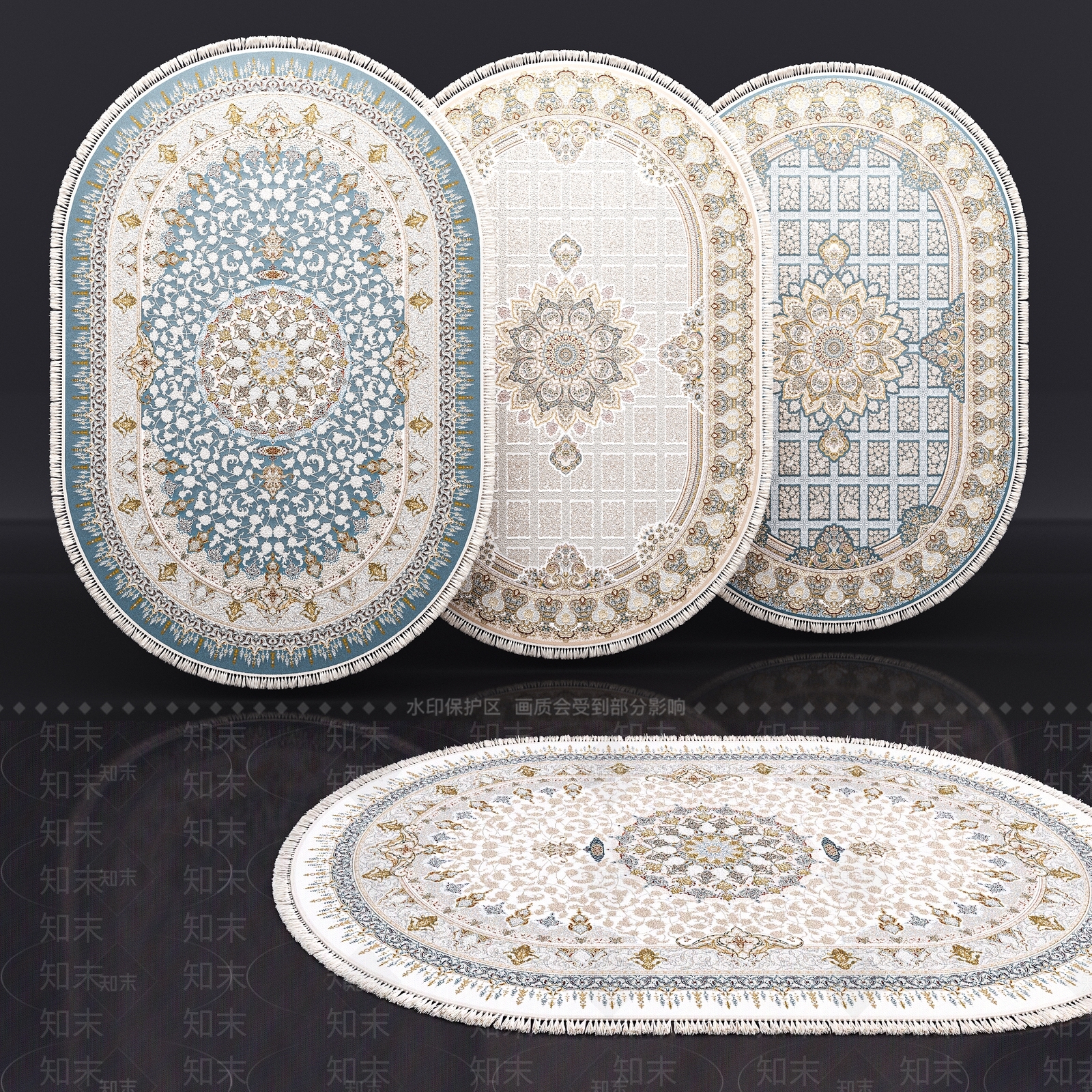 美式欧式地毯SU模型下载【ID:1184122162】