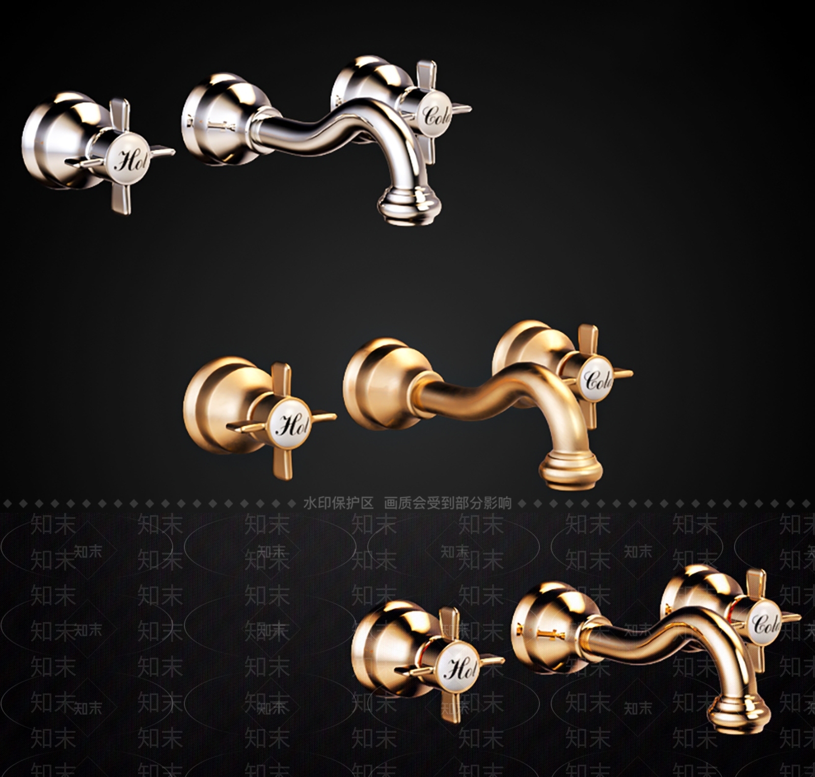 美式欧式水龙头SU模型下载【ID:1184124743】