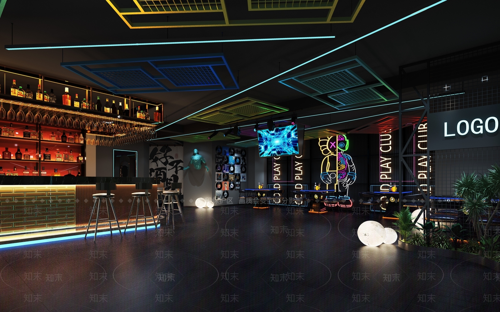 现代工业酒吧3D模型下载【ID:1184126111】