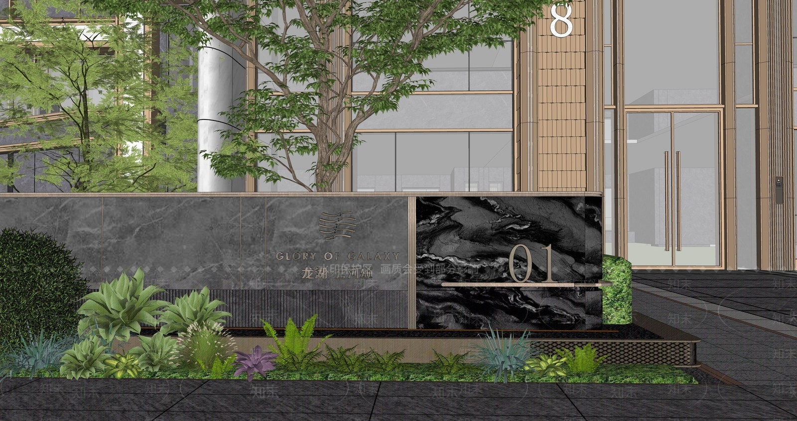 景墙SU模型精品下载_SketchUp模型_知末网