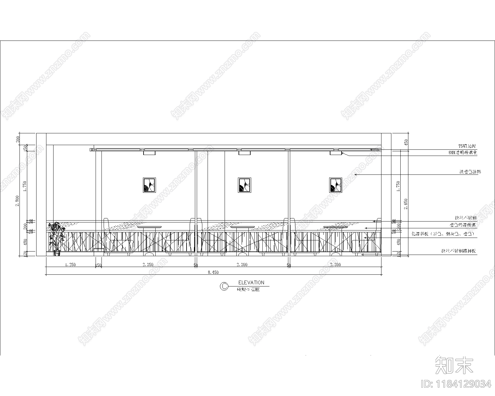 现代新中式棋牌室cad施工图下载【ID:1184129034】
