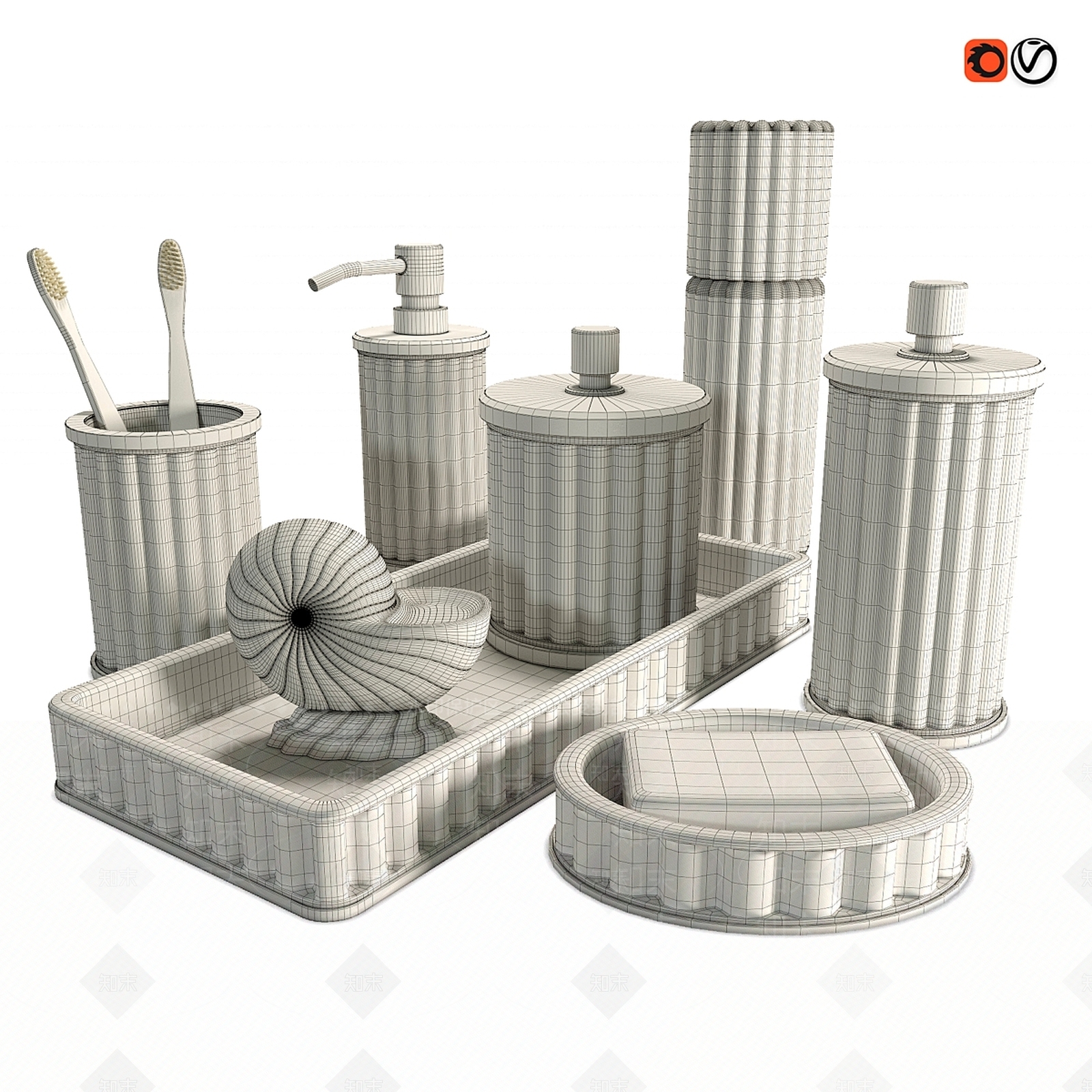 洗浴用品3D模型下载【ID:1184129596】