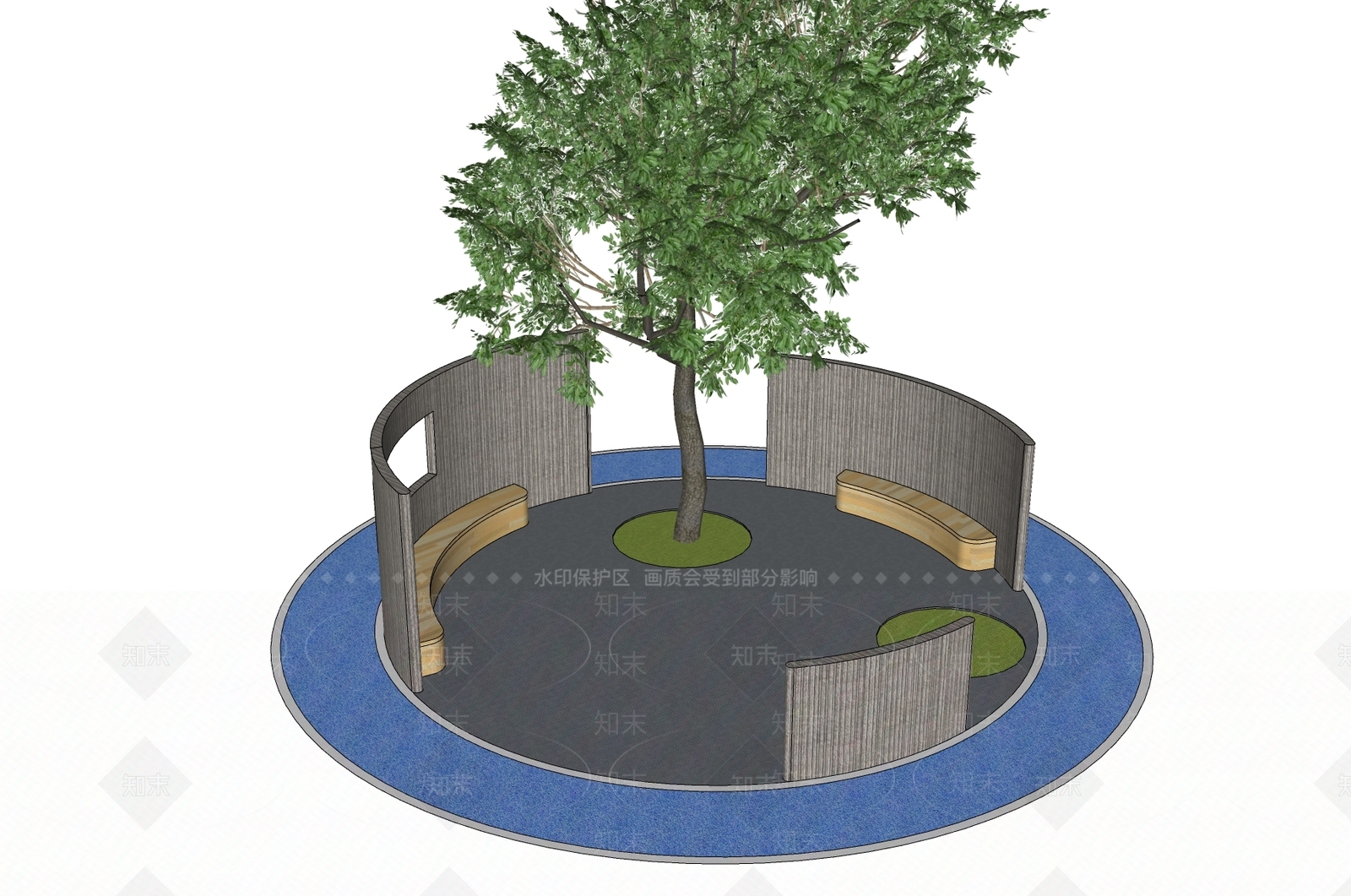 现代小区景观SU模型下载【ID:1184137211】