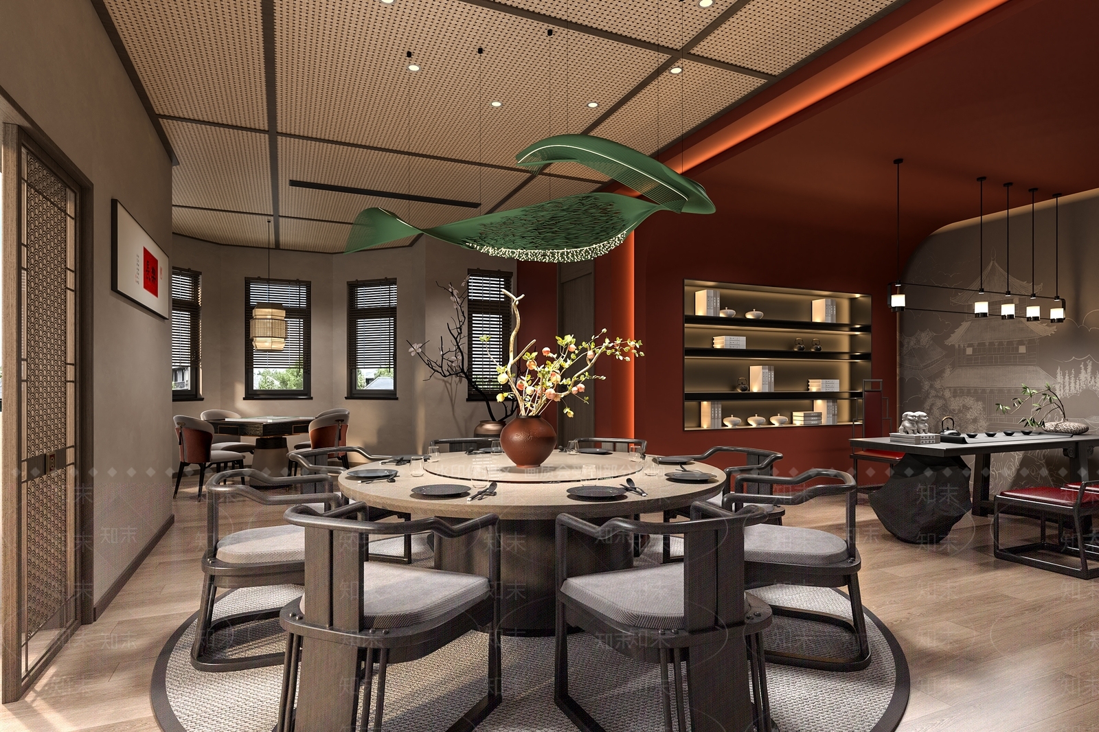 新中式中餐厅3D模型下载【ID:1184146103】
