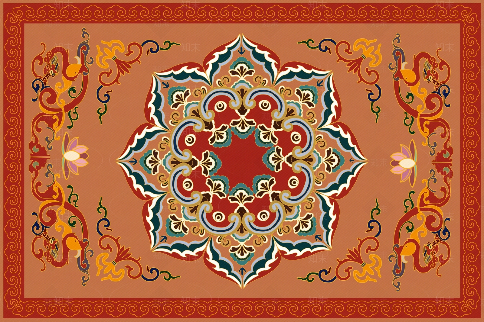 新中式地毯贴图下载【ID:1184147551】