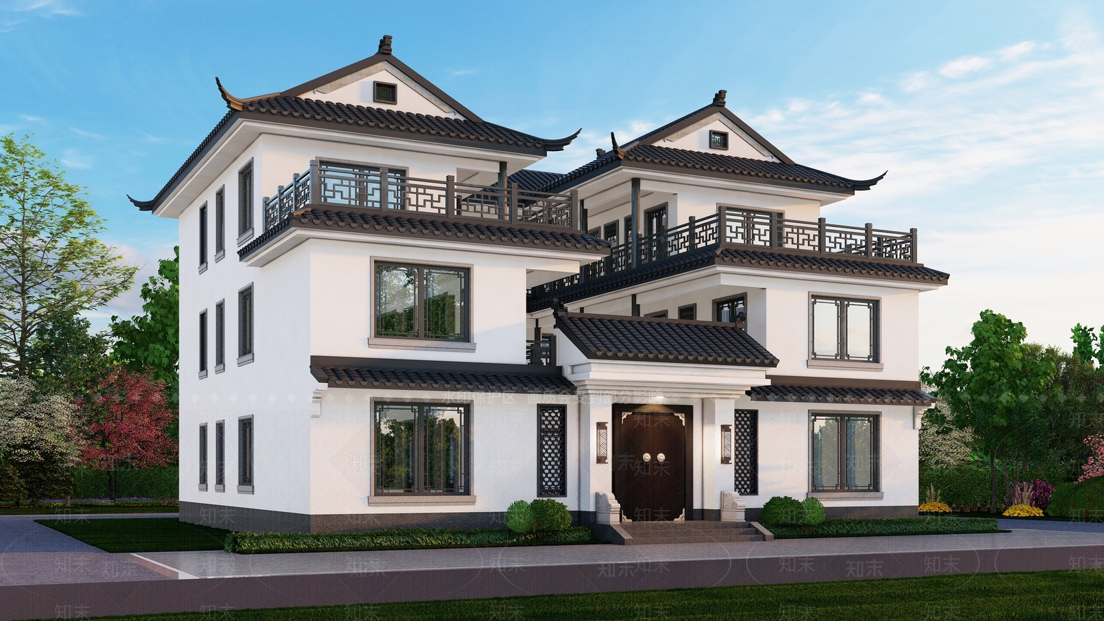 中式四合院3D模型下载【ID:1184154422】